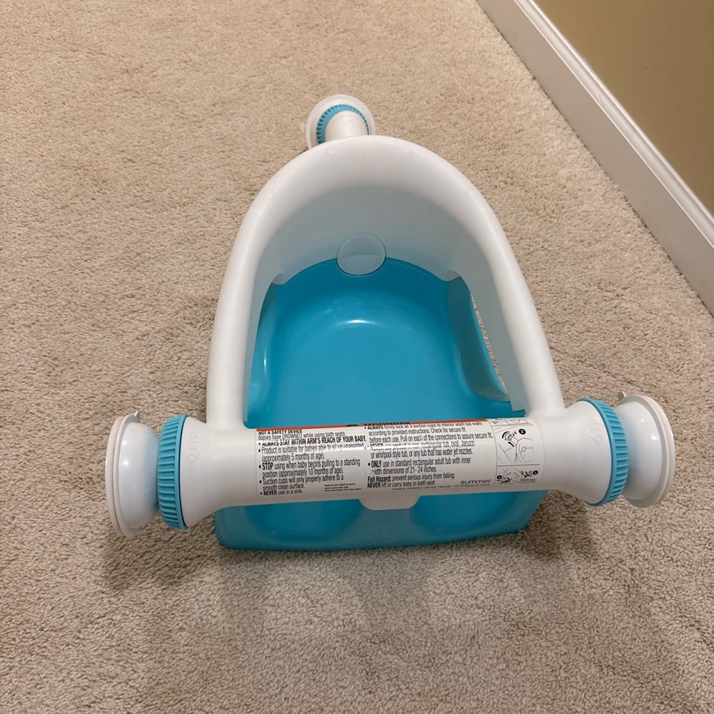 Blue and White Baby Bath Seat